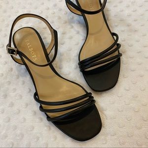 Talbots Black Leather Sandals NWOT Size 8
